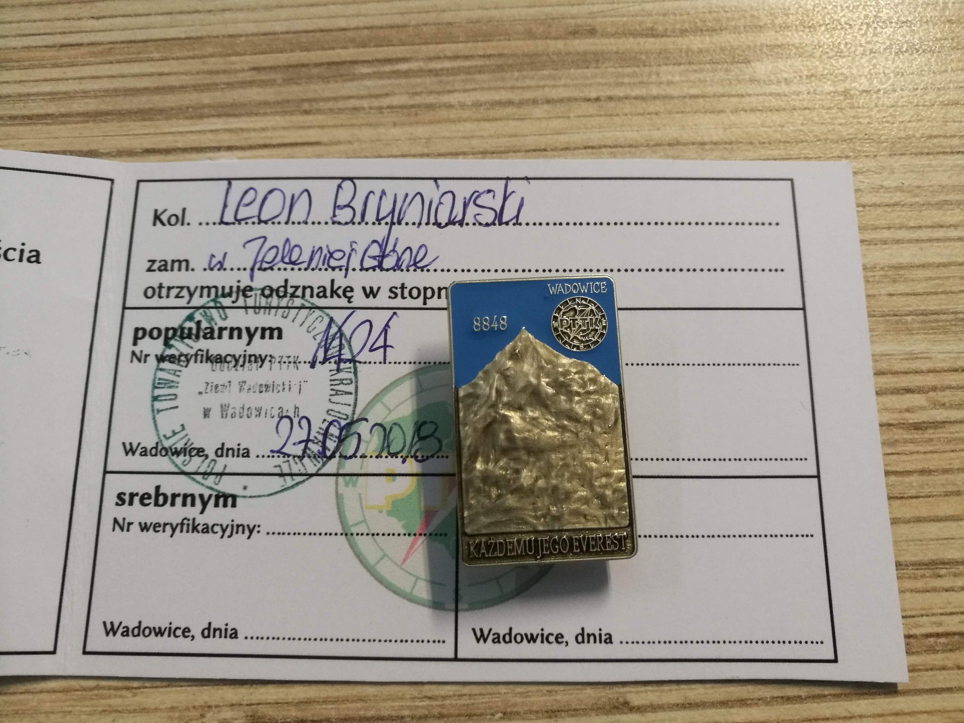 Nowa zdobycz: odznaka „Każdemu Jego Everest - 8848” - zdjęcie 2